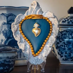 Cuore di Argilla Cuore in ceramica blu opaco