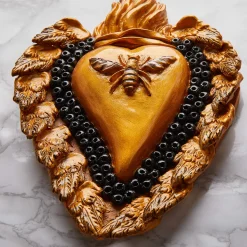 Cuore di Argilla CUORE IN CERAMICA CON MOTIVO APE BE(E) GOLD