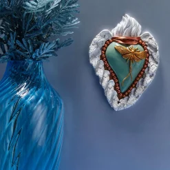 Cuore di Argilla CUORE IN CERAMICA ORO E VERDE EFFETTO EPHEMERUS