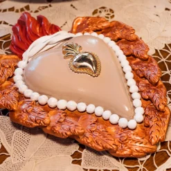 Cuore di Argilla Cuore in ceramica rosa e bronzo Dusty Baby Heart