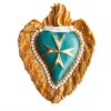 Cuore di Argilla CUORE IN CERAMICA TURCHESE E ORO