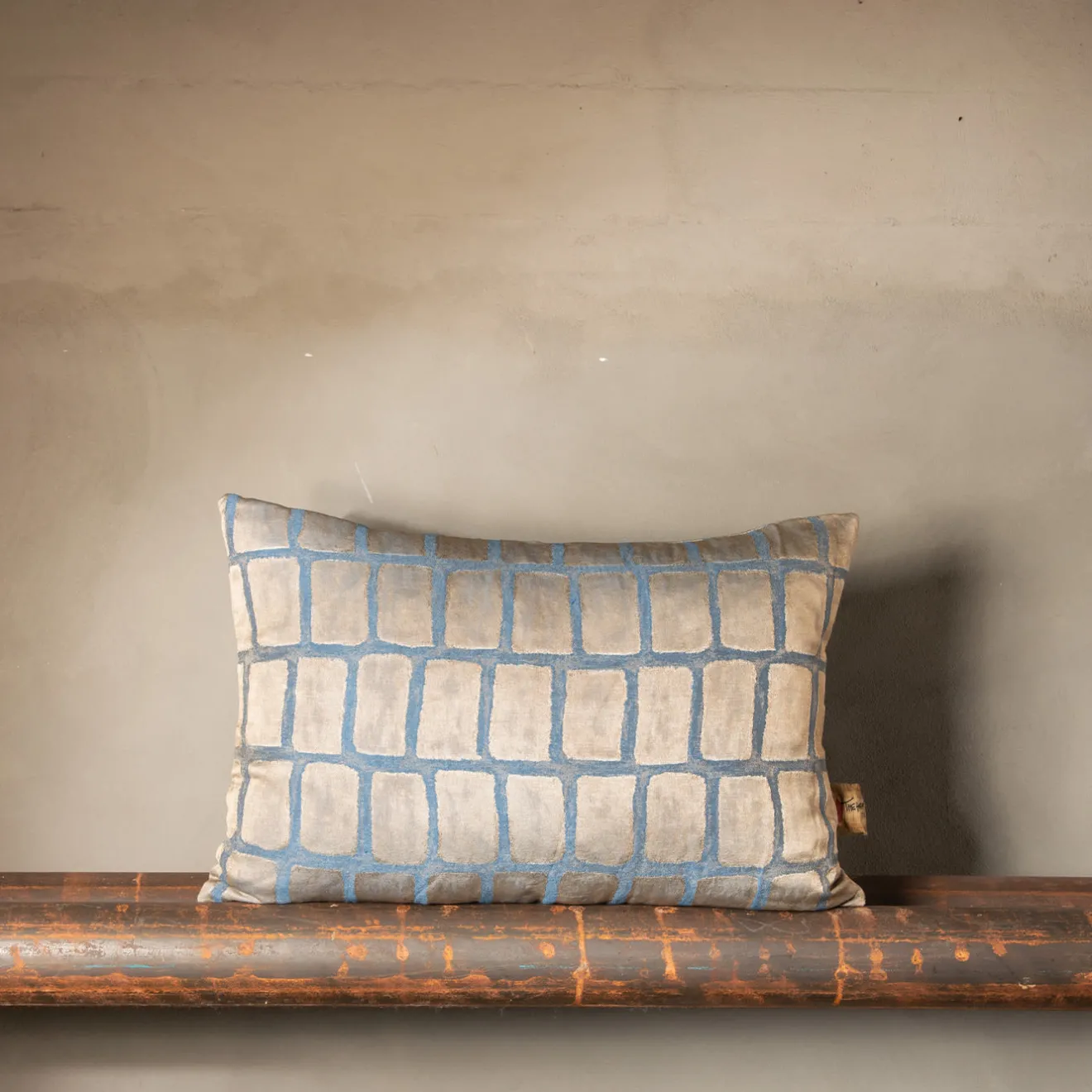 The House of Lyria Cuscino Asplenio rettangolare a motivi blu e beige