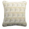 l'Opificio Cuscino Carrè bianco in tessuto jacquard geometrico