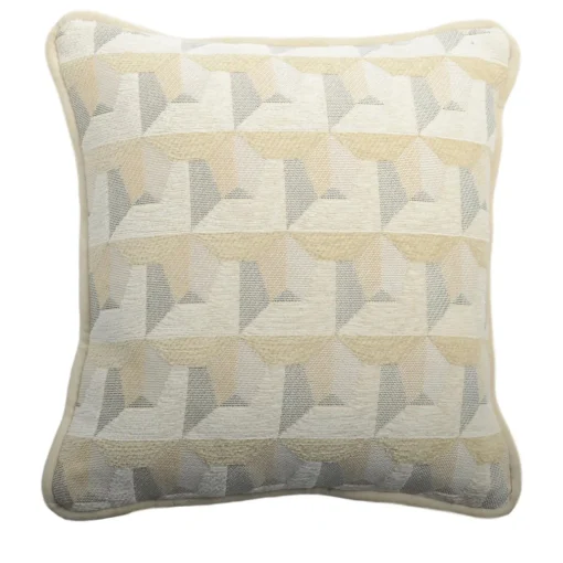 l'Opificio Cuscino Carrè bianco in tessuto jacquard geometrico