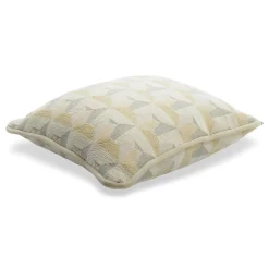 l'Opificio Cuscino Carrè bianco in tessuto jacquard geometrico