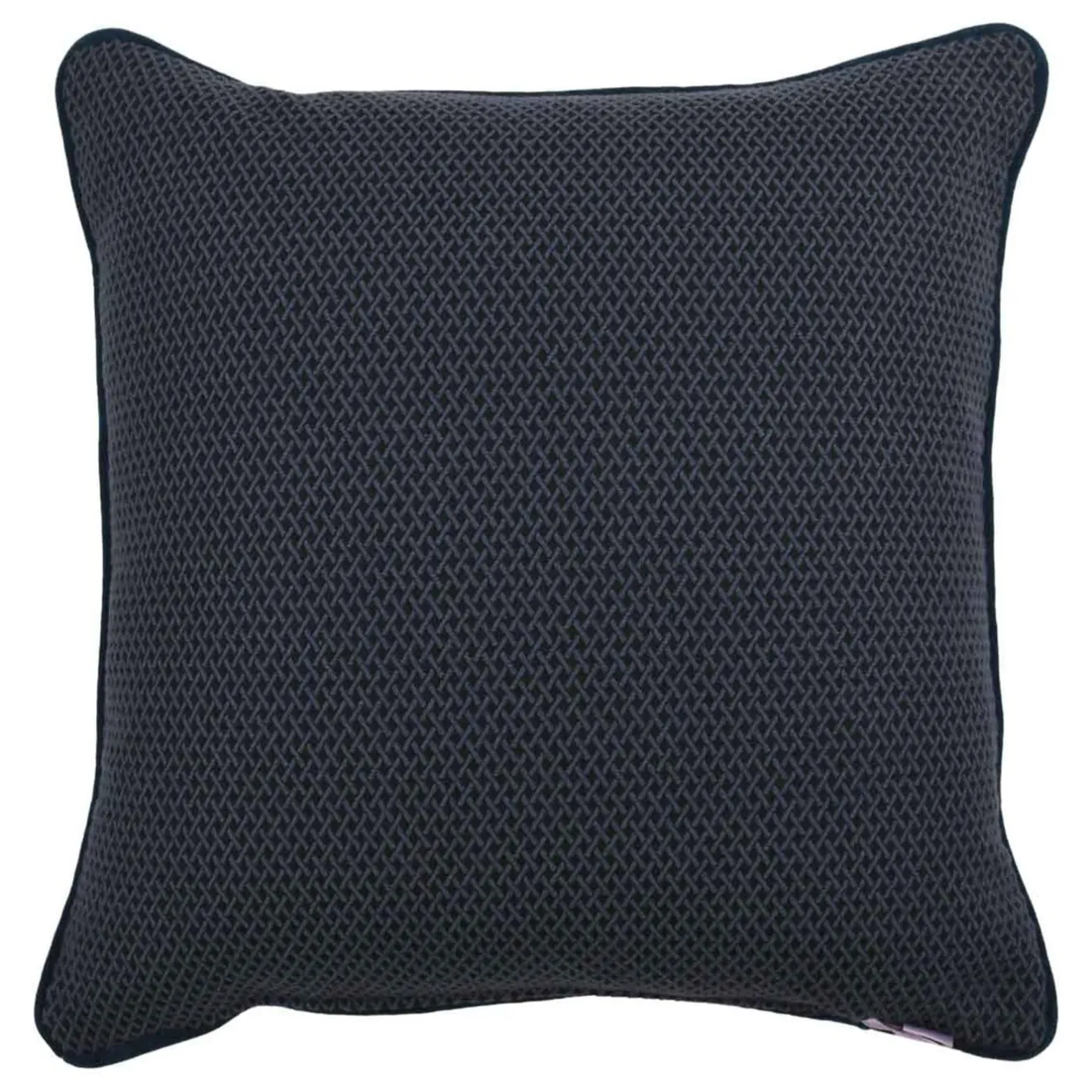 l'Opificio Cuscino Carrè blu in tessuto jacquard geometrico