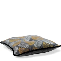 l'Opificio Cuscino Carrè dorato e argentato in tessuto jacquard Bloom