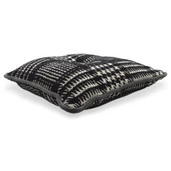 l'Opificio Cuscino Carré in tessuto jacquard bianco e nero Galles' Prince