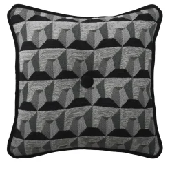 l'Opificio Cuscino Carrè Nero in tessuto jacquard Relief e Velluto di Cotone