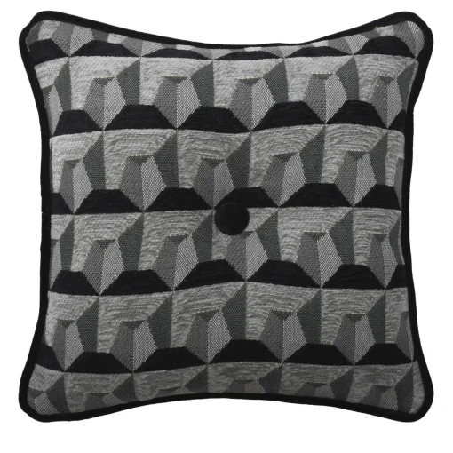l'Opificio Cuscino Carrè Nero in tessuto jacquard Relief e Velluto di Cotone