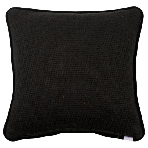 l'Opificio Cuscino Carrè quadrato bianco e nero in tessuto jacquard geometrico