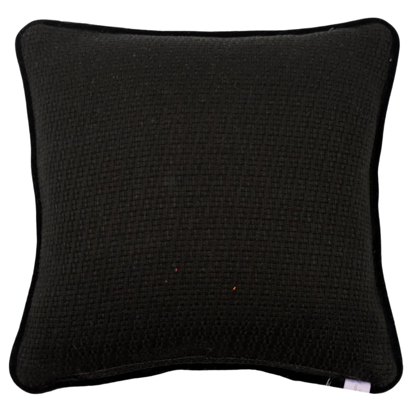 l'Opificio Cuscino Carrè quadrato bianco e nero in tessuto jacquard geometrico