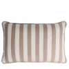 LO Decor Cuscino da esterno Happy a righe bianche e beige