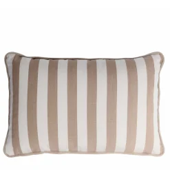 LO Decor Cuscino da esterno Happy a righe bianche e beige