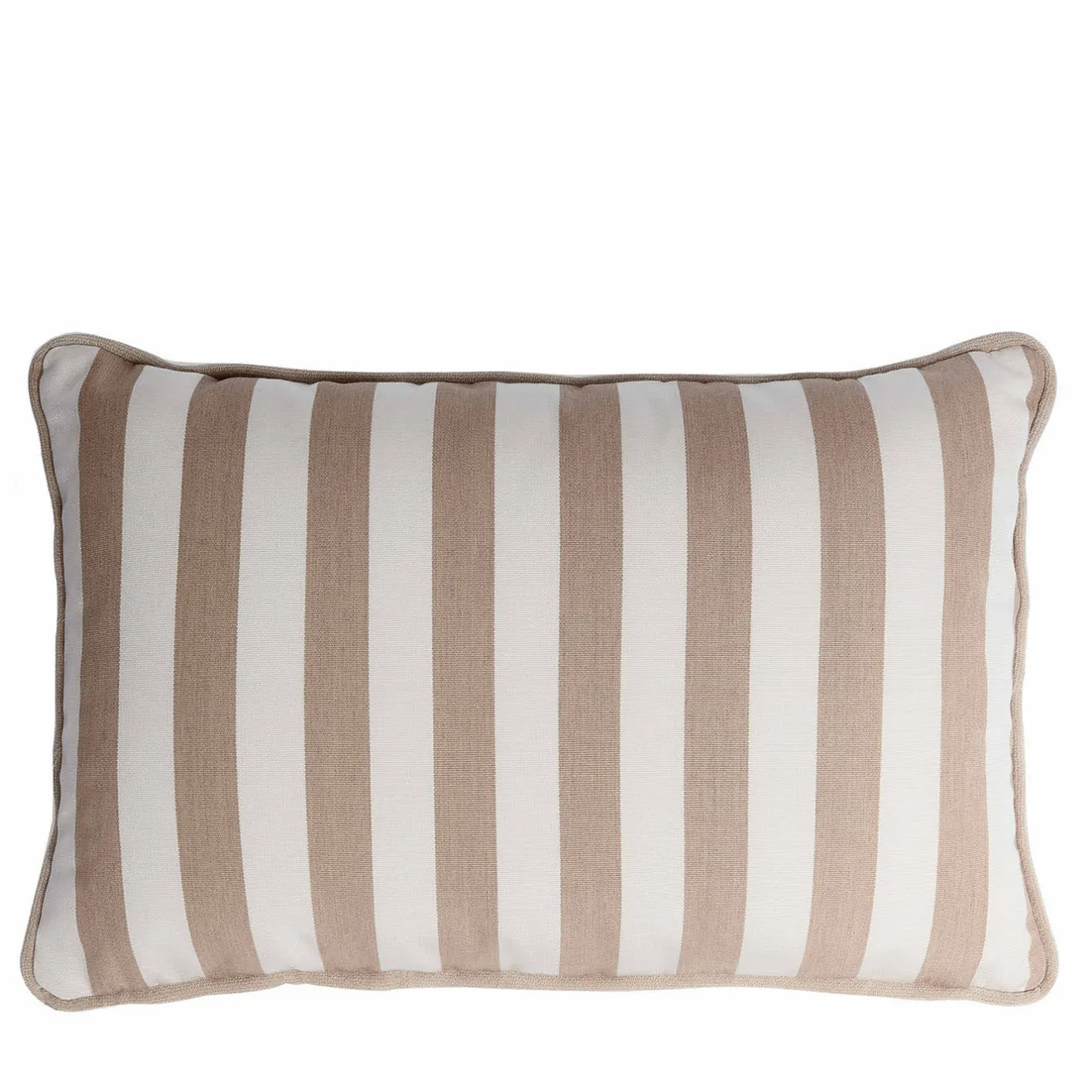 LO Decor Cuscino da esterno Happy a righe bianche e beige