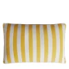 LO Decor Cuscino da esterno Happy a righe bianche e gialle