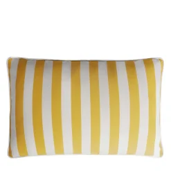 LO Decor Cuscino da esterno Happy a righe bianche e gialle