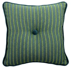 l'Opificio Cuscino Emerald Carré in tessuto jacquard a righe e velluto di seta