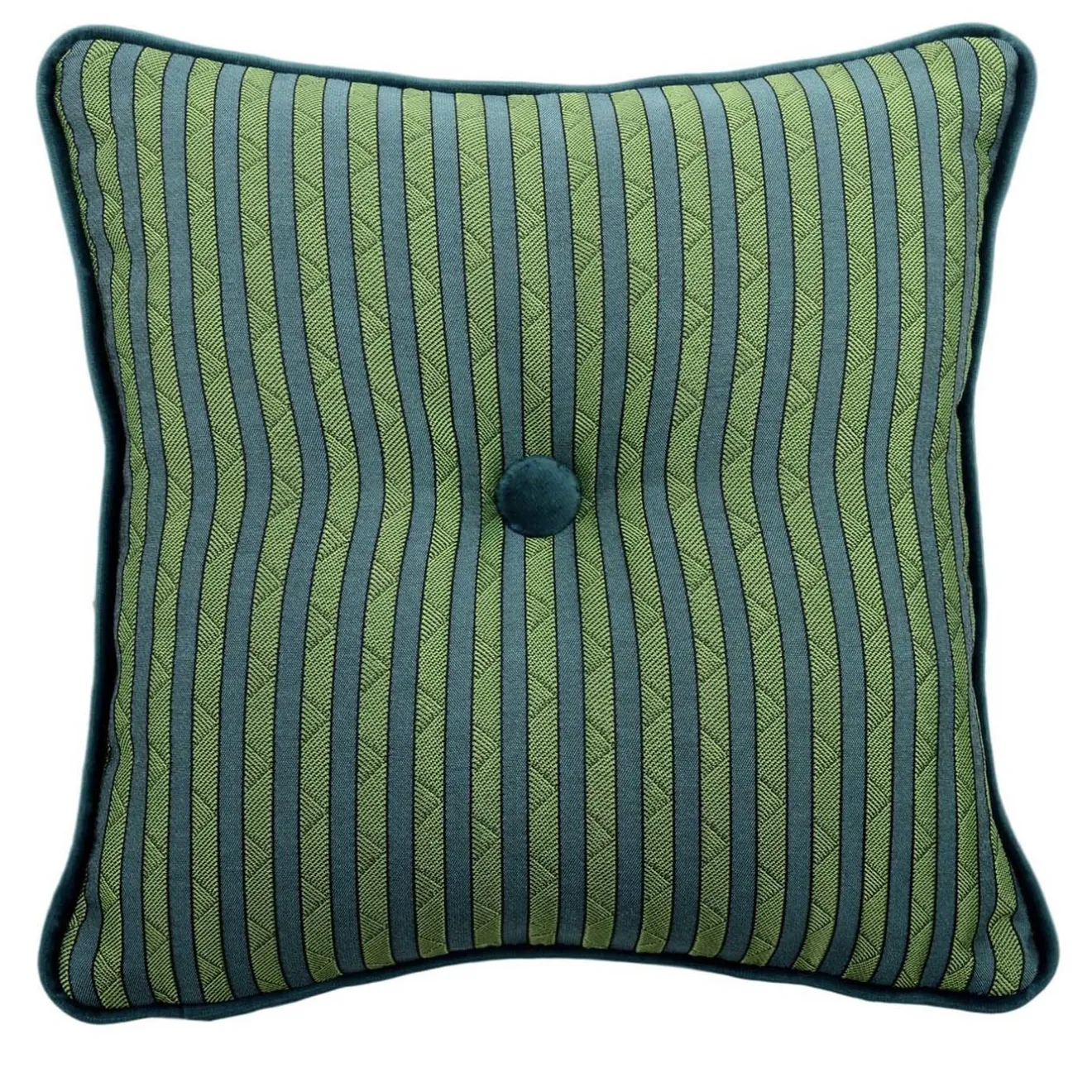 l'Opificio Cuscino Emerald Carré in tessuto jacquard a righe e velluto di seta