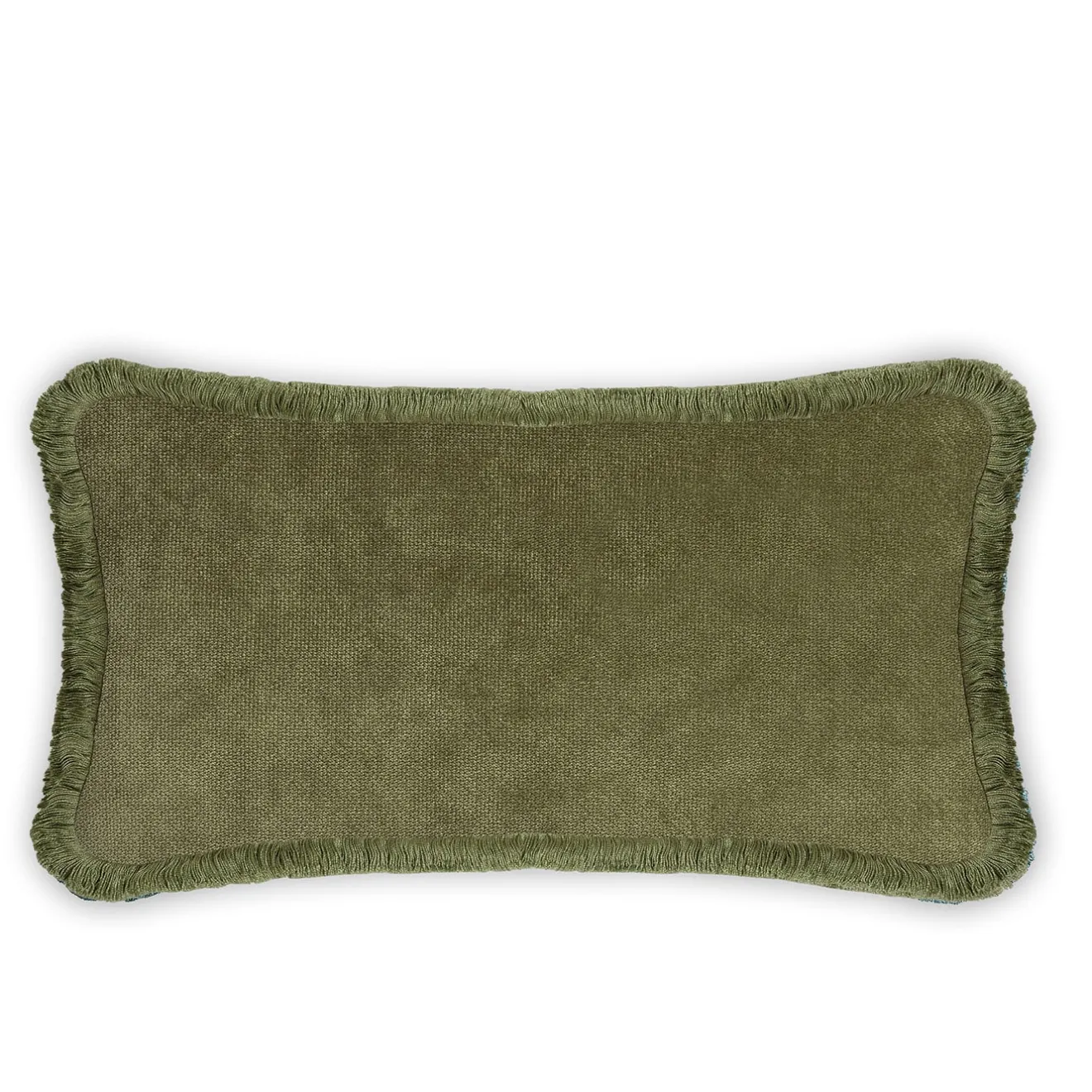 LO Decor Cuscino Happy in velluto verde e bianco a forma di coppia rettangolare