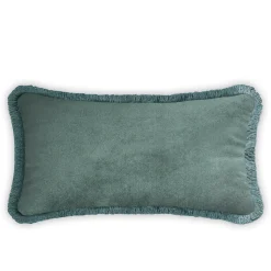 LO Decor Cuscino Happy in velluto bianco e verde verde acqua per coppie