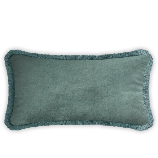 LO Decor Cuscino Happy in velluto bianco e verde verde acqua per coppie