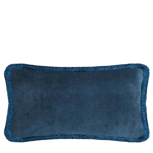 LO Decor Cuscino Happy Pillow in morbido velluto blu scuro