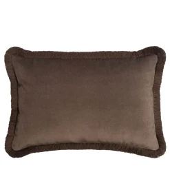 LO Decor Cuscino Happy rettangolare marrone con frange