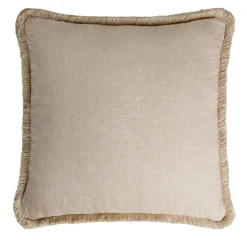 LO Decor Cuscino in lino beige Happy