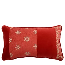 l'Opificio Cuscino in tessuto jacquard e velluto di cotone Red Bandè