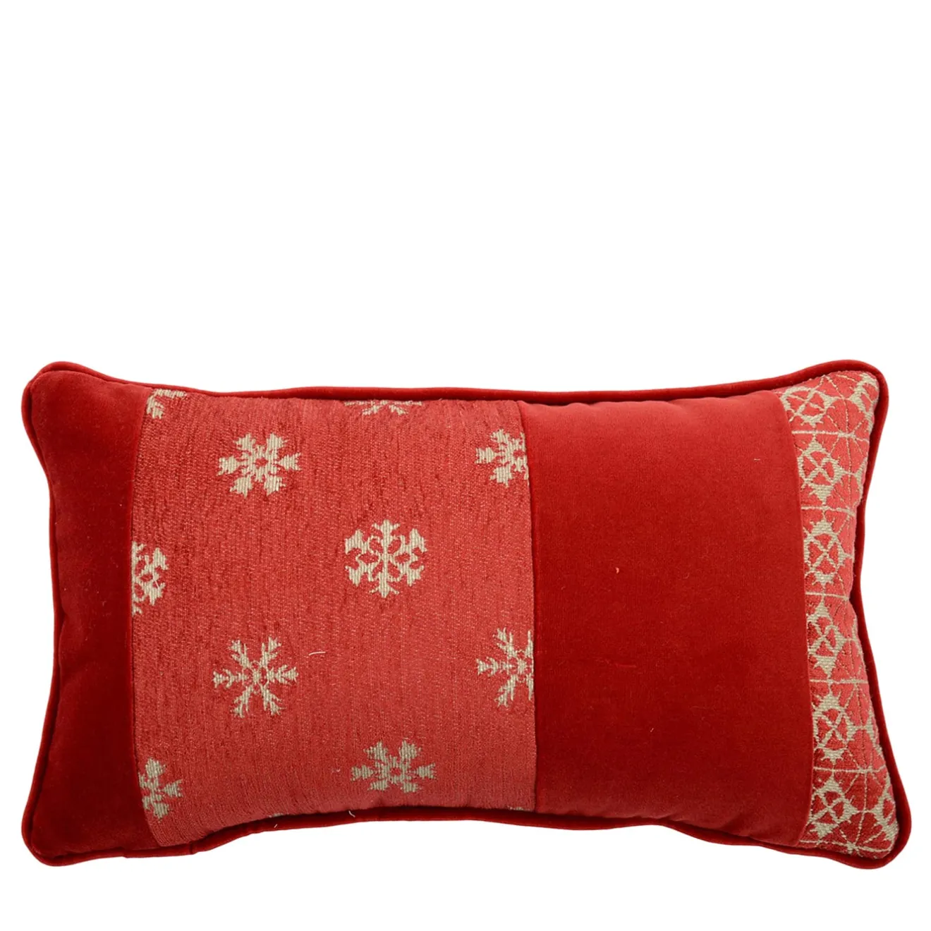l'Opificio Cuscino in tessuto jacquard e velluto di cotone Red Bandè