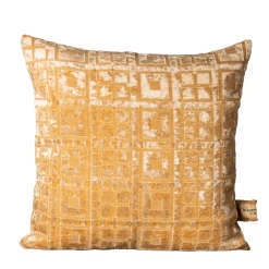 The House of Lyria Cuscino quadrato Celidonia in velluto jacquard dorato