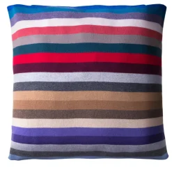 UnoCashmere Cuscino quadrato grande a righe multicolore #2