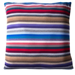 UnoCashmere Cuscino quadrato grande a righe multicolore #2
