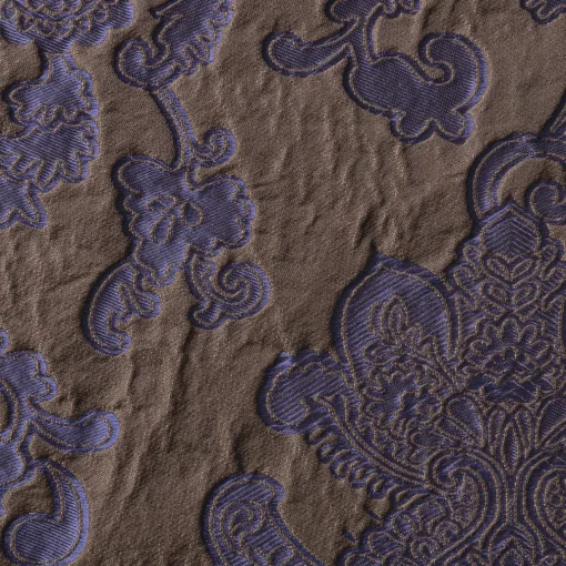 The House of Lyria Cuscino quadrato in flanella floreale viola jacquard