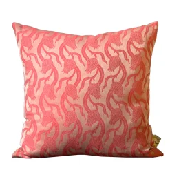 The House of Lyria Cuscino quadrato in lino e seta Dresda Floral Coral