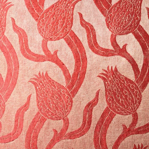 The House of Lyria Cuscino quadrato in lino e seta Dresda Floral Coral