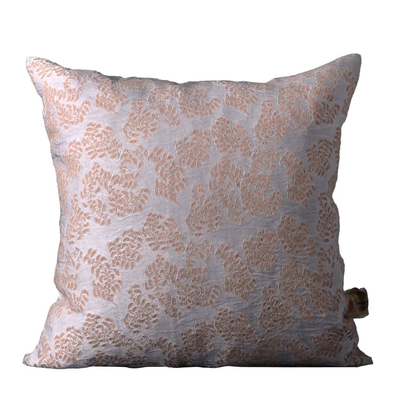 The House of Lyria Cuscino quadrato Murcia in jacquard argentato e marrone