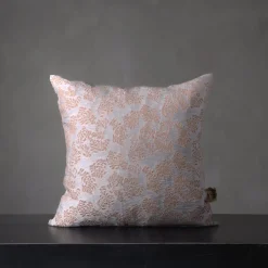 The House of Lyria Cuscino quadrato Murcia in jacquard argentato e marrone