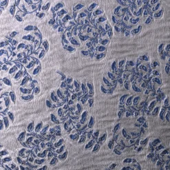 The House of Lyria Cuscino rettangolare in jacquard blu e argentato con motivo floreale Murcia