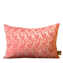 The House of Lyria Cuscino rettangolare in lino e seta Dresda Floral Coral