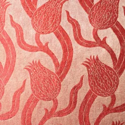 The House of Lyria Cuscino rettangolare in lino e seta Dresda Floral Coral