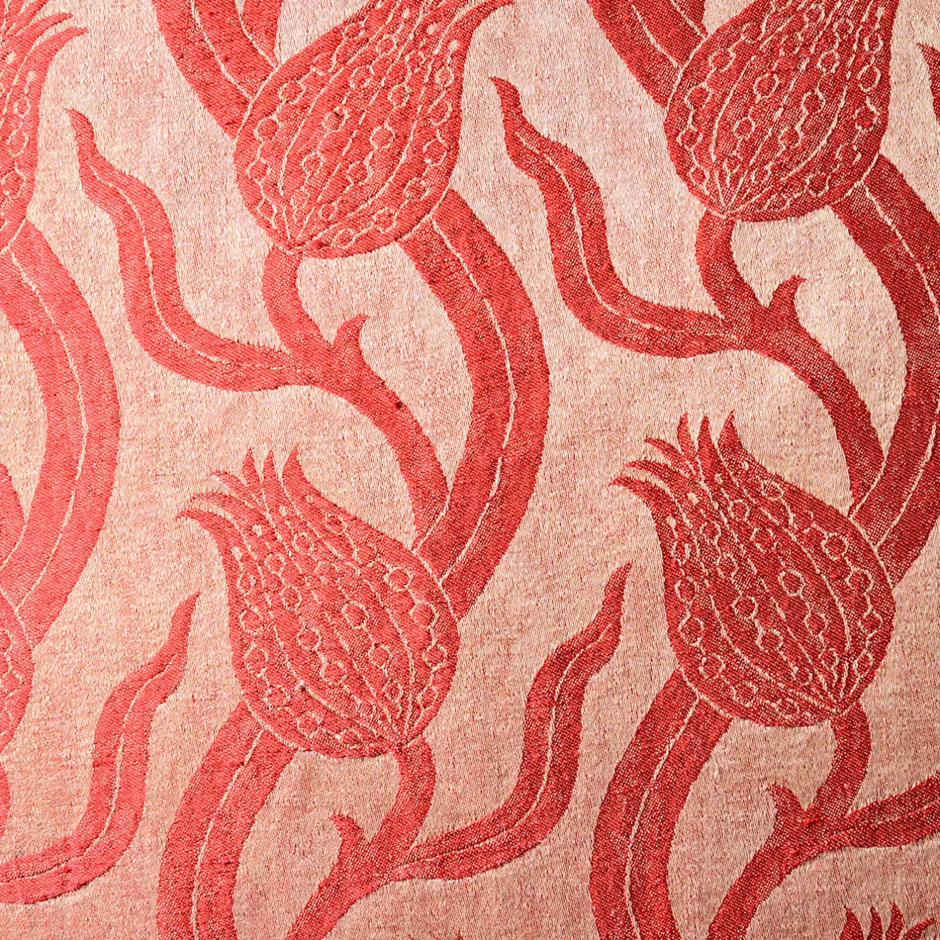The House of Lyria Cuscino rettangolare in lino e seta Dresda Floral Coral