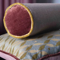 l'Opificio Cuscino Rullo in tessuto jacquard falso unito