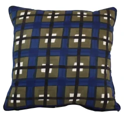 Livio De Simone Cuscino Scozzesone Blu