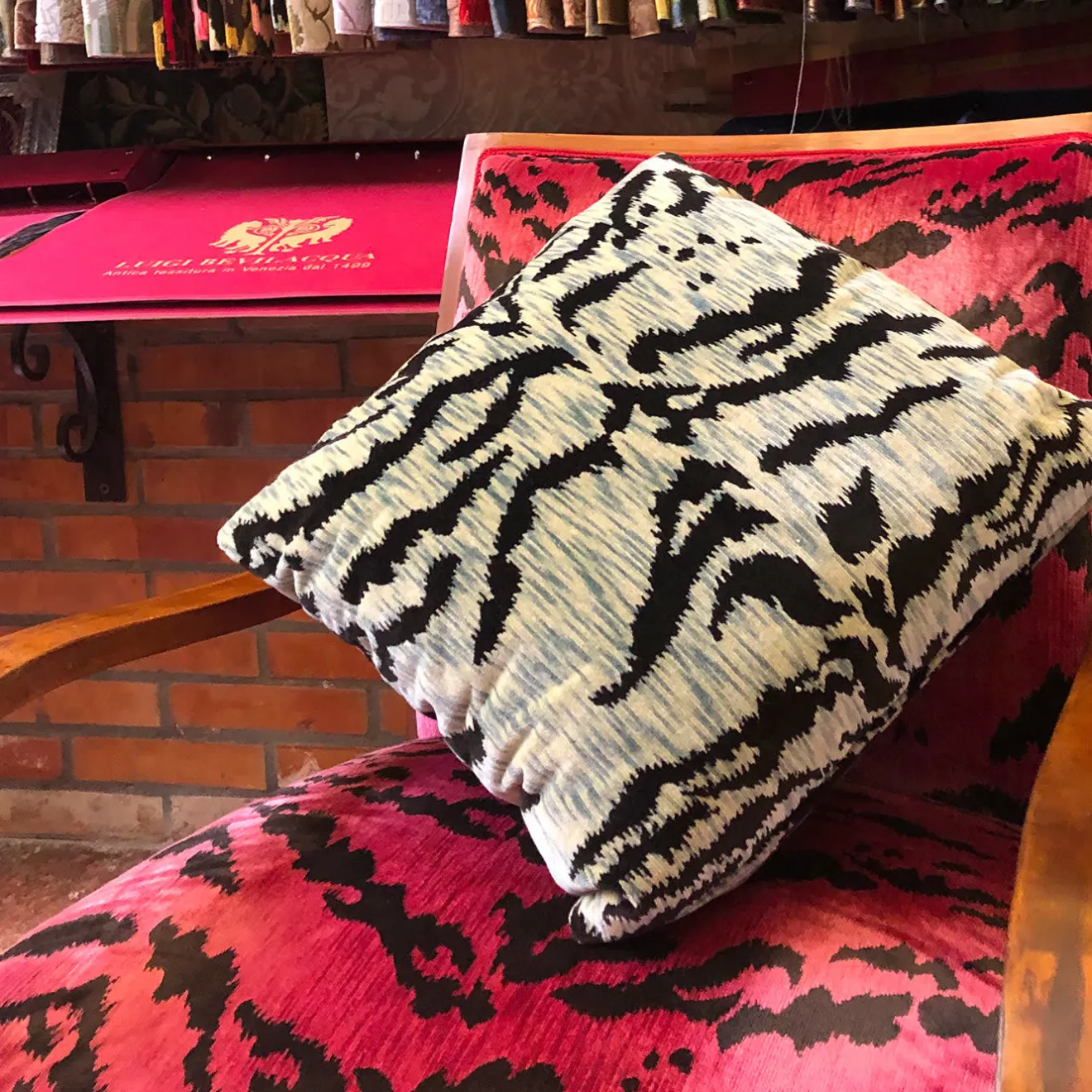 Tessitura Bevilacqua Cuscino Tiger Velvet Baltic