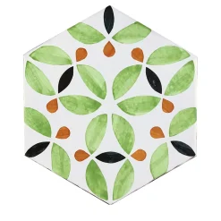 Studio Le Nid Daamè Set di 28 piastrelle esagonali verde chiaro