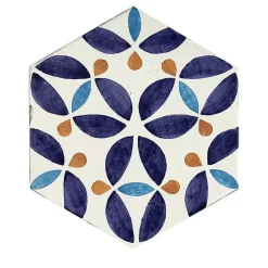 Studio Le Nid Daamè Set di 28 piastrelle esagonali blu