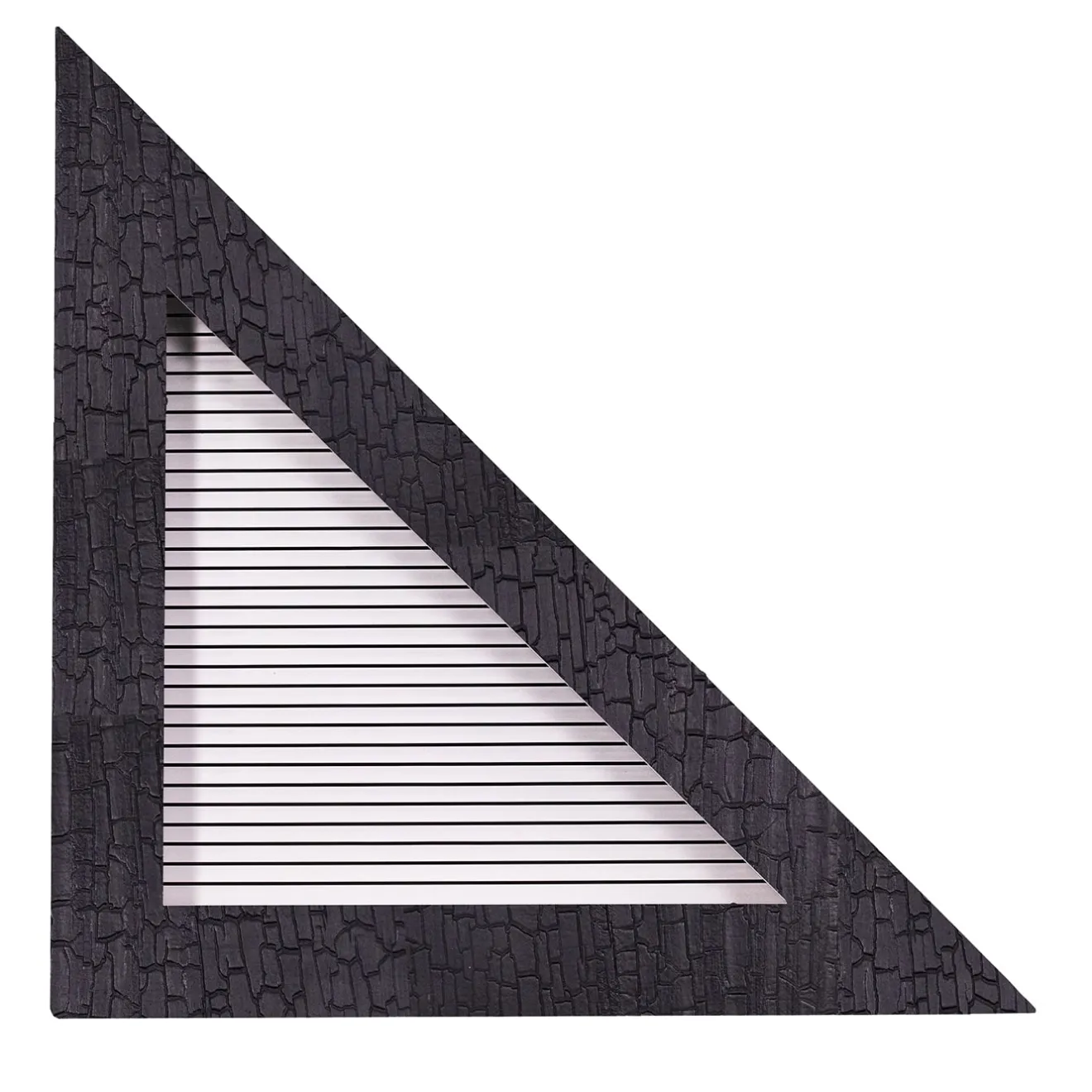 Chendù Decorazione da parete a triangolo in legno carbonizzato della collezione ORU