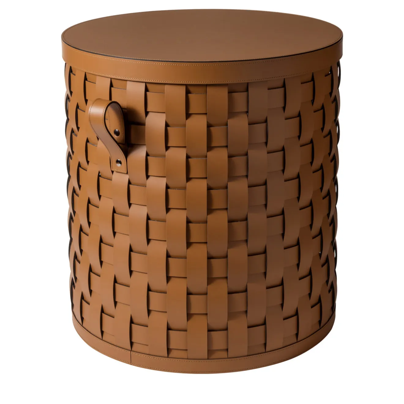 Pinetti Demetra Tan Cestino rotondo piccolo con coperchio